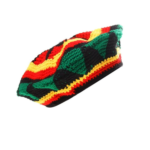 Acrylique Multicolore Jamaica Tam Chapeau Rasta Bonnet A 