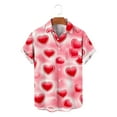 thumbnail image 3 of TaTaai Men's Valentine's Day Print Shirt, Short Sleeve Button Down Casual Blouse, Romantic Gift Top Gift, 3 of 5