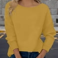 thumbnail image 5 of Karight Casual Women 2025 Fall Sweater Long Sleeve Ribbed Knit Pullover Loose Crewneck Batwing Split Sweater, 5 of 8