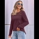 thumbnail image 5 of Blusas de Larga para Mujer, Blusas Elegantes e Informales, Camisetas de Encaje para Negocios, Moda de Otoño 2025. Rojo Vino L, 5 of 7