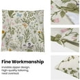 thumbnail image 4 of Spring Pillow Covers 20x20 Set of 2, Herb Wild Floral Decorative Throw Pillows Linen Sage Green Plant Flower Farmhouse Cushion Pillow Covers for Sofa Couch Outdoor, 4 of 6