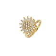 thumbnail image 7 of Rotating Sunflower Ring With Full Diamond Adjustable Opening Gold Rose Gold White Gold Women Jewelry Korean Style, 7 of 7