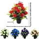 thumbnail image 2 of Cateissary Regalo de flores de seda brillante para conmemorar a los seres queridos Simulación de flores de seda Plantas en maceta Chr Decoración del hogar azul, 2 of 6