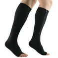 thumbnail image 2 of Medias elásticas de compresión con puntera abierta y cremallera en el medio del cuerpo con liguero y presión venosa, calcetines deportivos de talla grande con cremallera, 2 of 5