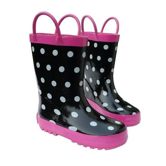 Foxfire FOX-600-92-2 Childrens Black & White Rain Boot - Size 2