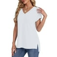 thumbnail image 3 of Women's Viscose Sleep T-Shirt V-Neck Pajamas Top, 3 of 8