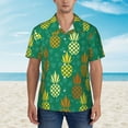thumbnail image 2 of Fuzoiu Pineapples1 Print Hawaiian Shirt for Men, Summer Beach Casual Short Sleeve Button Down Shirts, Men’s Beach Summer Shirts with Pocket,Large, 2 of 7