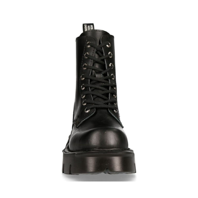 New Rock Mili-084N-S3 Black Gothic Boots Military Unisex 8 Hole