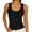 Black, variant on Womens Ribbed Tank Top Slim Fit Sleeveless Stretchy Cami for Women, Polyester Spandex Layering Casual Workout Top - Black,Size 2XL