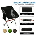 thumbnail image 5 of SHALLWE Ultralight Portable Camping Chair,Aviation Aluminum Frame Compact Folding Chairs,300lbs Capacity with Wide Feet and Storage Bag,Suitable for Camping,BBQ,Hiking,Beach,Lawn(Black), 5 of 8
