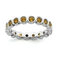 thumbnail image 1 of White Sterling Silver Ring Band Eternity Citrine Round Yellow, 1 of 5