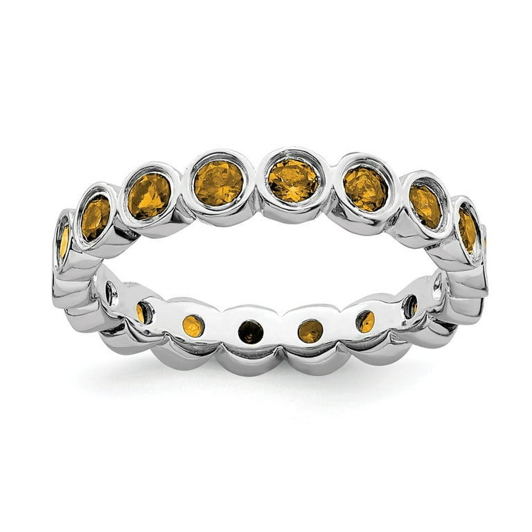 Sterling Silver Stackable Expressions Citrine Ring - Size 9 Sterling Silver Stackable Expressions Citrine Ring - Size 9