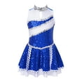 thumbnail image 3 of Rswnyirn Tenues de Cheerleading Sans Manches à Paillettes pour Filles, Uniforme de Cheerleading, Robe de Danse Bleu Royal 14, 3 of 7