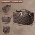 thumbnail image 7 of Travel Makeup Bag,2 in 1 Crossbody Cosmetic Zipper Pouch for Makeup Kit Organizer Bag with Handle&Strap,Brown, 7 of 7