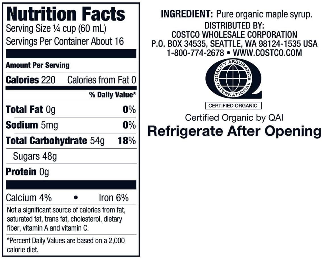 Organic Pure Maple Syrup, 33.8 oz