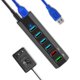 thumbnail image 1 of Hub Usb Aiibe 6 Puertos Divisor De Concentrador Usb 3.0 De Súper Alta Velocidad + Adaptador De Corriente De 24 W + Cable Usb 3.0 Negro Cargador Rápido Inteligente Concentrador Usb Alimentado Para Comp, 1 of 1