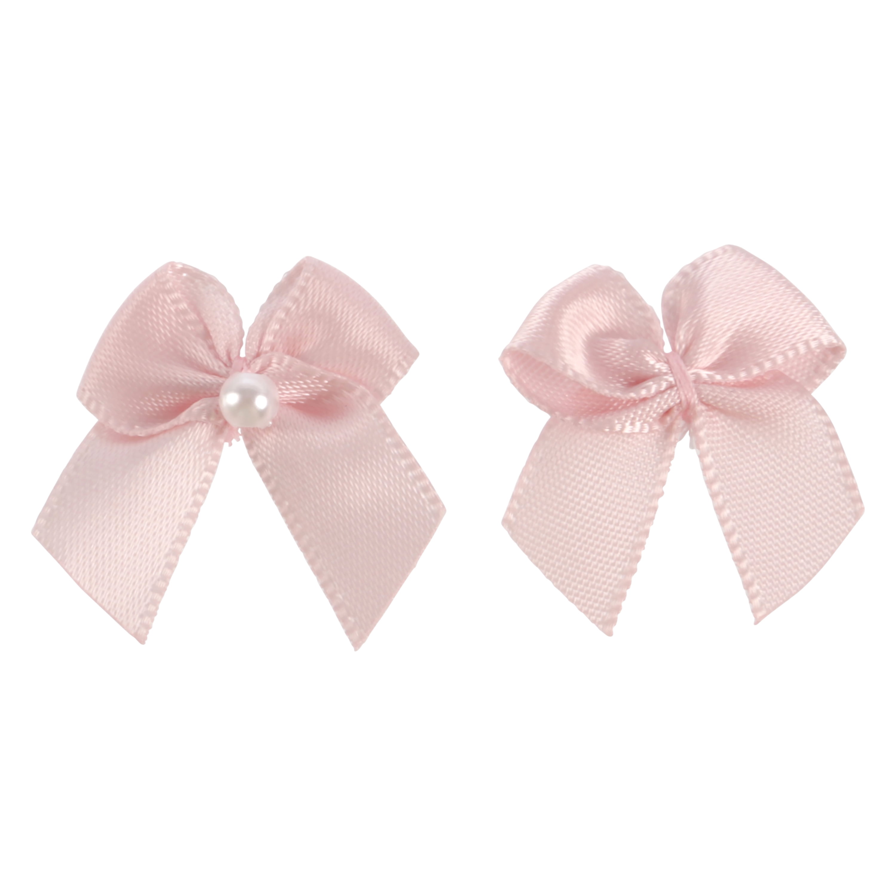 Offray Accessories, Blush 5/8 inch Value Pack 2 Loop Bow with Pearl Accessory for Wedding, Hair Clips, and Scrapbooking, 40 count, 1 Package