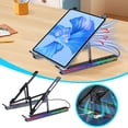thumbnail image 1 of Naittoop RGB Luminous Docking Usb Desktop Laptop Stand Aluminum Folding Tablet Stand, 1 of 9