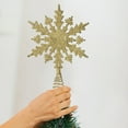 thumbnail image 5 of Mecorevxz Christmas Tree Snowflake Topper, 8" Xmas Star Tree Decorations, 3D Shatterproof Metal Star Tree Topper Decorations, Waterproof Christmas Tree Topper Decor for Xmas Home Decor(Gold), 5 of 7