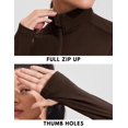 thumbnail image 3 of Pinspark Workout Jackets for Women Athletic Running Gym Yoga Jacket Lightweight Full Zip Slim Fit Sports Tops Thumb Holes Pockets, 3 of 4