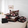 thumbnail image 6 of Manfei Retro Circle Pattern 7 Pieces Bedding Comforter Set,Modern Abstract Geometric Full Bedding Set,Red Brown Fitted Sheet Flat Sheet For Teens,Luxury Bedroom Decor Reversible, 6 of 8