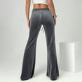 thumbnail image 4 of KDDYLITQ Velvet Trousers Women Straight Flare Wide Leg Pants High Waisted Drawstring Jeans Thermal Comfy Joggers with Pocket Gray XL, 4 of 8