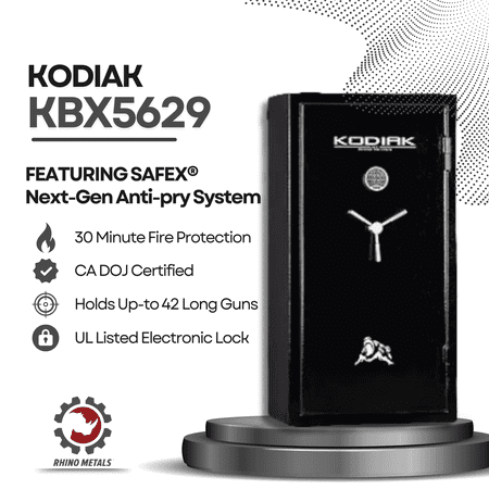 Kodiak Home Gun Safe for Rifles & Pistols | KBX5629 by Rhino Metals with New SafeX Security System