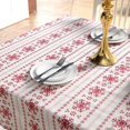 thumbnail image 4 of Adornos de decoración navideña, mantel con estampado de copos de nieve rojos, decoración para mesa de comedor, accesorios de diseño de escena del hogar, 4 of 5