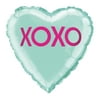 Foil XOXO Heart Valentine's Day Balloon, Teal, 18in