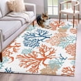 thumbnail image 3 of Summer Ocean Area&nbsp;Rug 2.7x5ft Teal Orange Blue Coral Coastal Nautical Non-Slip&nbsp;Washable Square&nbsp;Rugs Soft Felt Indoor Floor Mat for Bedroom Kitchen Living Room Bathroom, 3 of 9