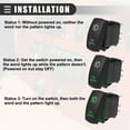 thumbnail image 4 of Unique Bargains 2pcs Fog Lights 5 Pin Toggle Rocker SPST Switch Laser ON/OFF Button 20A/12V 10A/24V Green LED Lighted, 4 of 8