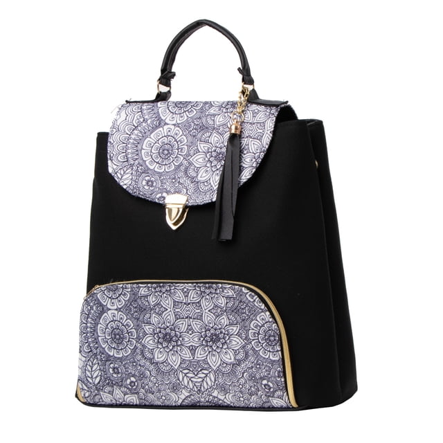 Mochila Yute Para Mujer Fana Ozara Color Negro Elegante