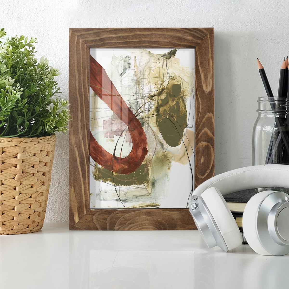 Rusted Loops I - Framed Print w/glass - Walnut