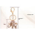 thumbnail image 5 of (Champagne Gold)Keychain Fashion Crystal Leopard Head Key Ring Crystal Elephant Car Bag Pendant for Girl Birthday Gift, 5 of 5