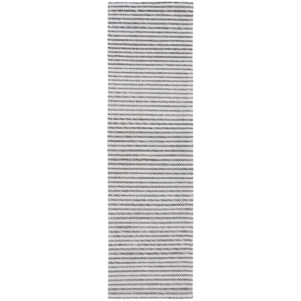 SAFAVIEH Marbella Lorenzo Striped Runner Rug, Charcoal/Ivory, 2'3" x 8'