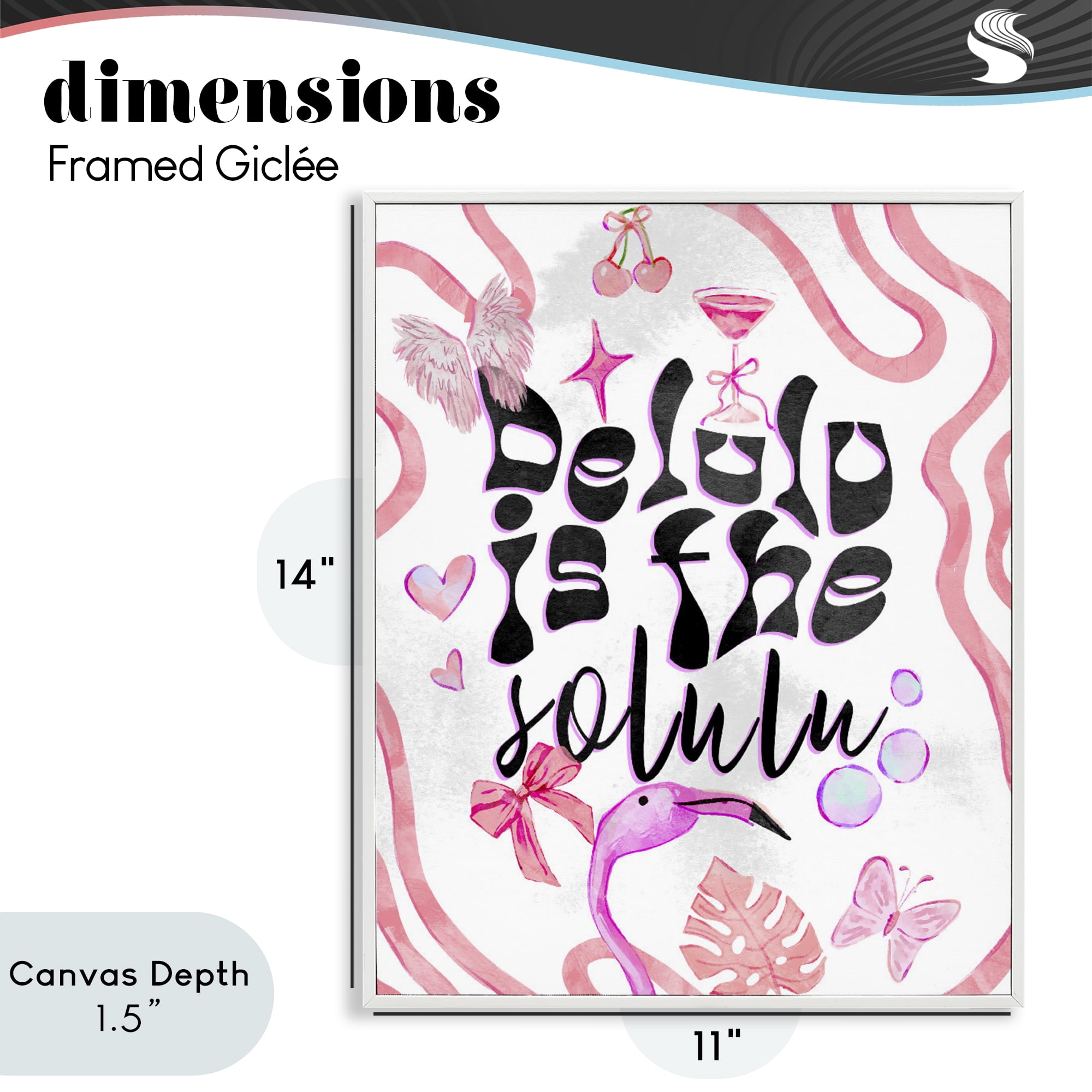 Stupell Industries Delulu Is The Solulu White Framed Giclee Art, design by Ziwei Li
