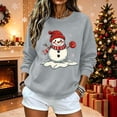 thumbnail image 7 of Jsaierl Women's Christmas Sweatshirts Funny Snowman Graphic Sweatshirt Party Work Pullover Crewneck Holiday Long Sleeve Tops S-2XL, 7 of 7