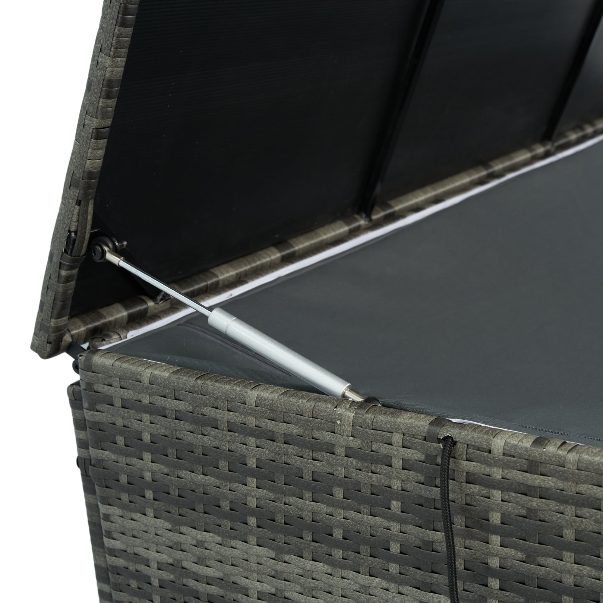 Aimee Lii Outdoor Storage Box, 200 Gallon Wicker Patio Deck Boxes with Lid, Outdoor Toy Storage for Kids, Gray