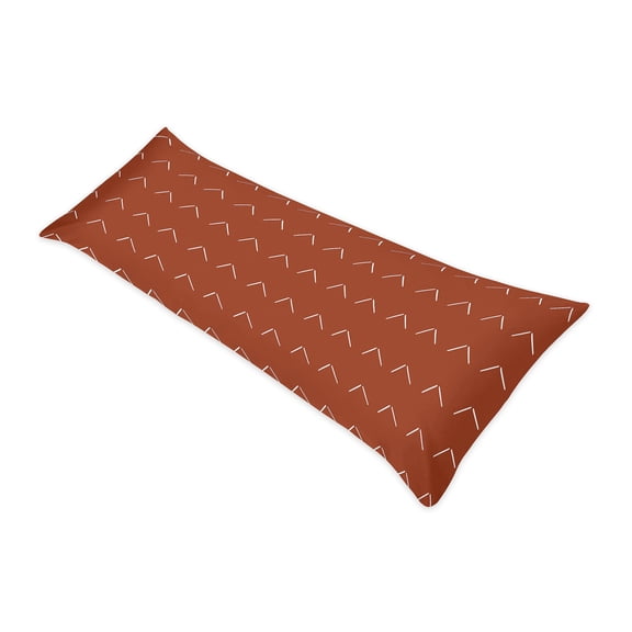Sweet Jojo Designs Diamond Tuft Orange and Ivory Body Pillow Cover Case 54x20 (Pillow Not Included)