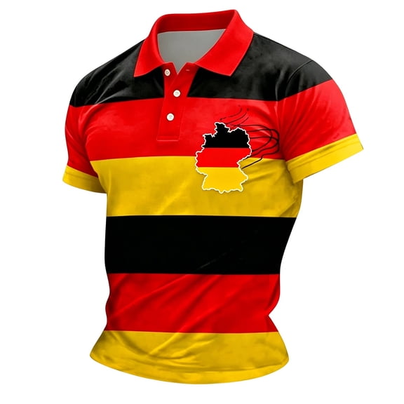Men's Golf Polo Shirt Casual Shirt Summer Short Sleeve Striped Printed T Shirt