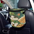 thumbnail image 6 of Qxltty St Patricks Cat Car Trash Can with Lid Vehicle Backseat Hanging Leak Proof Storage Bin, 6 of 7