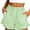 Mint Green, variant on Ruffled High Waist Plaid Shorts for Women Women's Ruffled High Waist Plaid Shorts With Belted Detail And Side Pockets Women's Flowy Feminine Belted Bottoms
