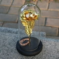 thumbnail image 3 of POINTERTECK 2019 New Artificial Gold Foil Rose Flower Night Light No Battery LED Light String In Glass Dome On Wooden Base The Best Gift, 3 of 6
