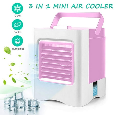 

Portable Mini Humidifier Fan Air Conditioner Clearance! 3 In 1 Air Conditioning Chillers Cooler Humidifying Spray Desktop Usb Small Fan Water Tower Fans Plug In Electric For Home Desk Table Fan