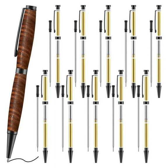 Pen Sets for Wood Turner 7mm Slim Pen Turning Set with Refill Lathe Accessories for Making Office Classroom DIY 10pcs A,10pcs x pen,Black