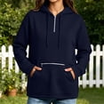 thumbnail image 2 of NSLGXD Quarter Zip Hooded Sweatshirts Women Long Sleeve Oversized Pullover Hoodies Relaxed Fit Drawstring Hood Fall Winter Outfits with Zipper Pocket S-2XL, 2 of 6