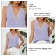 thumbnail image 3 of Camiseta sin mangas de guipur informal con cuello en V profundo, camiseta sin mangas con ribete de encaje para mujer, verano, 3 of 8
