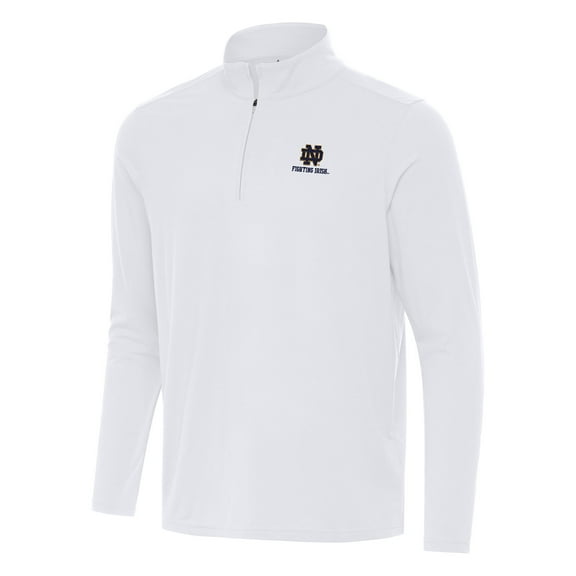 Men's Antigua White Notre Dame Fighting Irish Intent Quarter-Zip Top