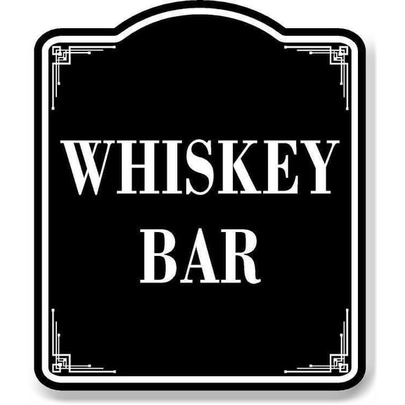 Whiskey Bar BLACK Aluminum Composite Sign, 8.5"x10"