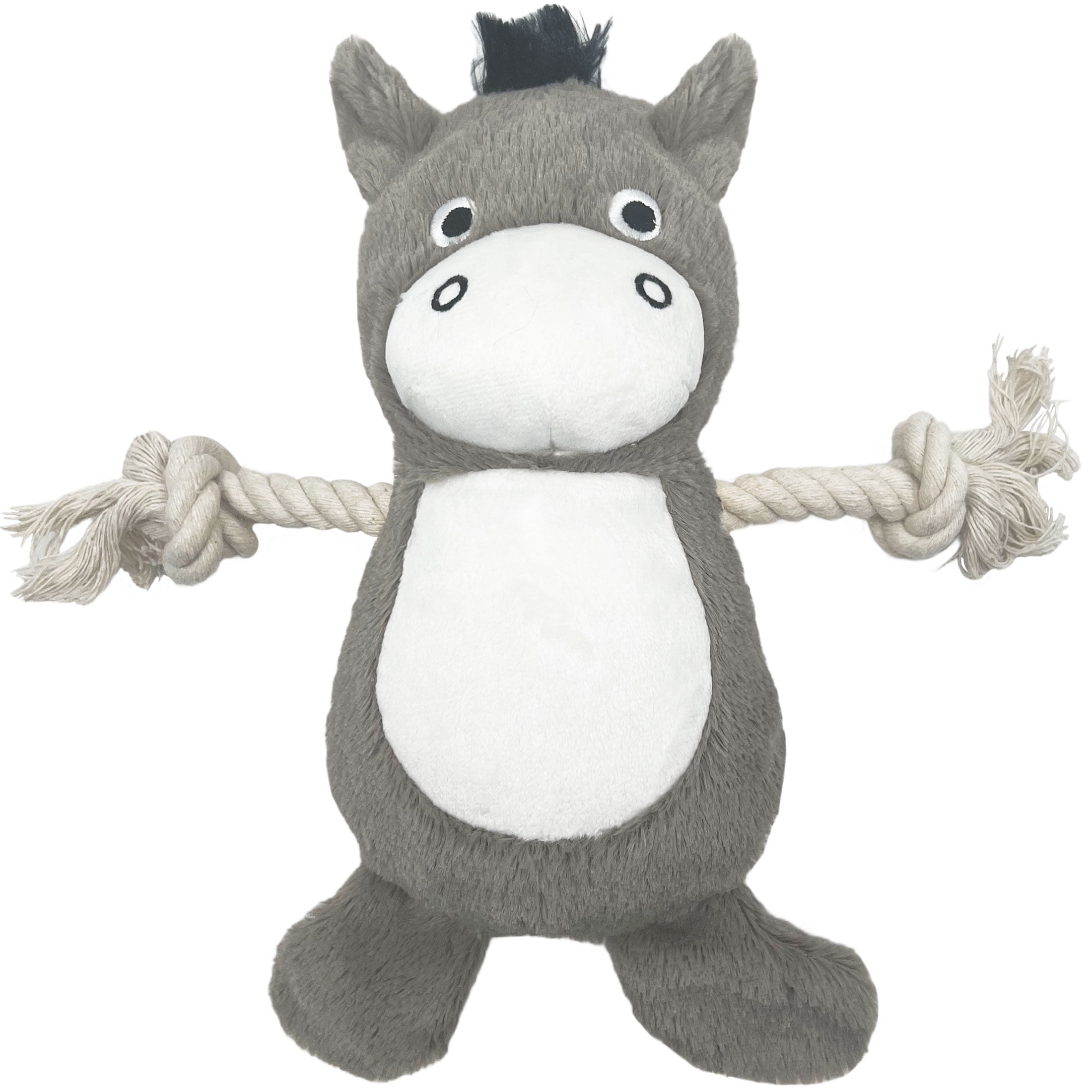 GiGwi 12" Squeaker with Rope Cozy Donkey Dog Toy